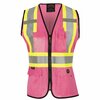 Pioneer Ladies Mesh Back Vest, Pink, XL V1021840U-XL